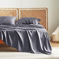 Bedsure King Size Sheet Set, Cooling Sheets King, Rayon Derived from Bamboo, Deep Pocket Up to 16", Breathable & Soft Bed Sheets, Hotel Luxury Silky Bedding Sheets & Pillowcases, Dark Grey