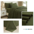 Army Green Queen Sheet Set - Hotel Luxury Bed Sheets 4 Pieces Cooling Sheets for Queen Size Bed - Easy Care Bedding Sheets & Pillowcases - 16'' Deep Pocket - Wrinkle, Fade, Stain Resistant