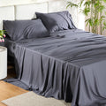 Bedsure King Size Sheet Set, Cooling Sheets King, Rayon Derived from Bamboo, Deep Pocket Up to 16", Breathable & Soft Bed Sheets, Hotel Luxury Silky Bedding Sheets & Pillowcases, Dark Grey