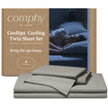 Comphy by Coop SoftSpa Bed Sheet Set of 4 Pieces, Dove Grey Queen, Super Soft Queen Sheets Bed Set, Flat and Fitted, Luxury Spa and Hotel Quality Bed Sheets and Pillowcase Set