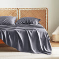 Bedsure King Size Sheet Set, Cooling Sheets King, Rayon Derived from Bamboo, Deep Pocket Up to 16", Breathable & Soft Bed Sheets, Hotel Luxury Silky Bedding Sheets & Pillowcases, Dark Grey